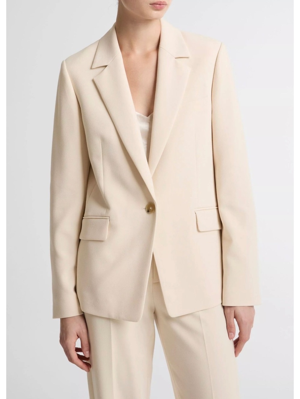 Vince Cream Beige Single Button Blazer Jacket